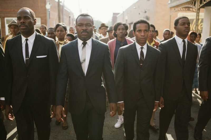 Selma portrays a period of history when Martin Luther King Jr. led marches to demand rights for black people who were systematically prevented from registering to vote in the South. Coleman Domingo (from left) plays Ralph Abernathy, David Oyelowo plays Dr. Martin Luther King Jr., Andre Holland plays Andrew Young and Stephan James plays John Lewis.